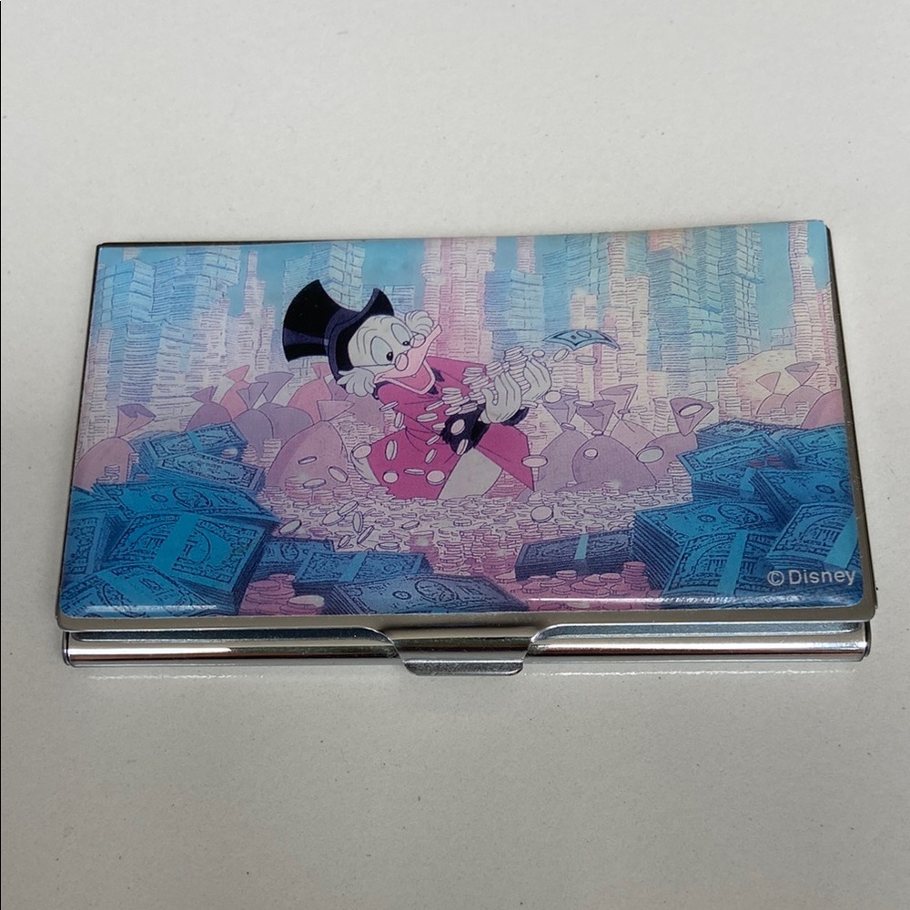 Acme Studios Disney Silver and Blue Scrooge McDuck Card Case